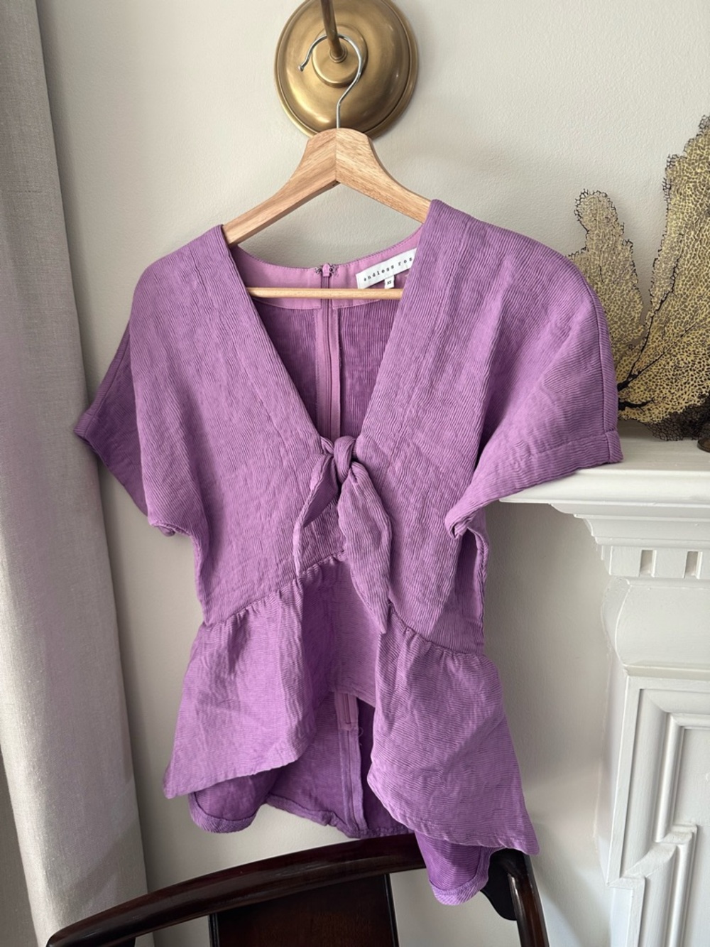 Endless Rose Lavender Tie-Front Blouse